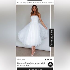 Selfie Leslie White Strapless Midi Dress